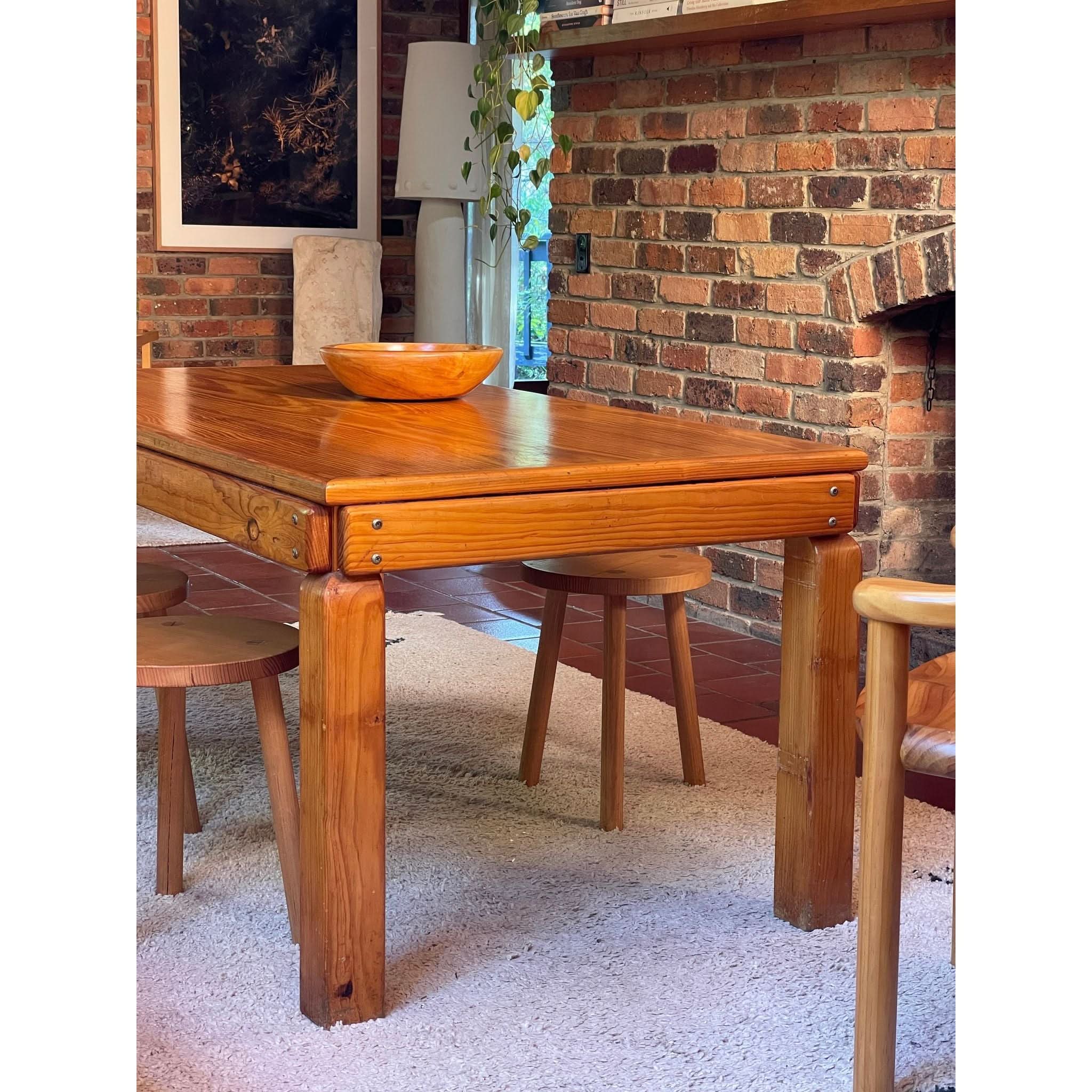 1970's brutalist pine dining table | Bazaa | Designer, Vintage and Antique Furniture