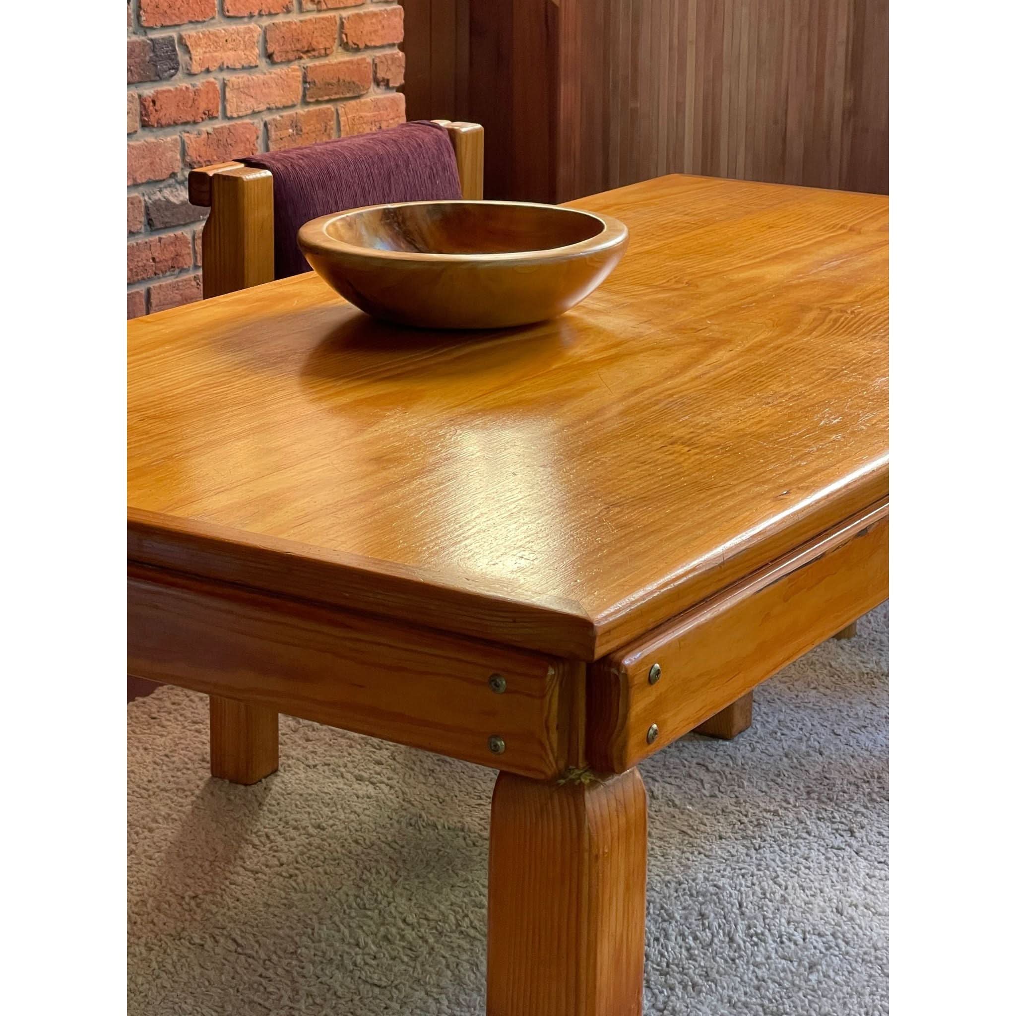 1970's brutalist pine dining table | Bazaa | Designer, Vintage and Antique Furniture