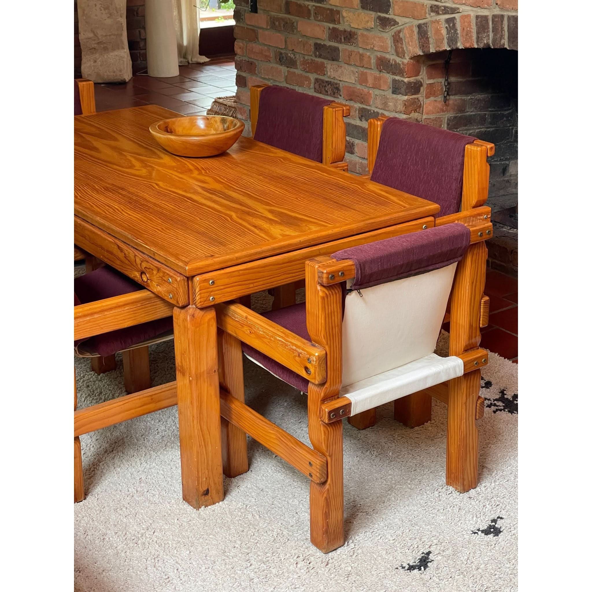 1970's brutalist pine dining table | Bazaa | Designer, Vintage and Antique Furniture