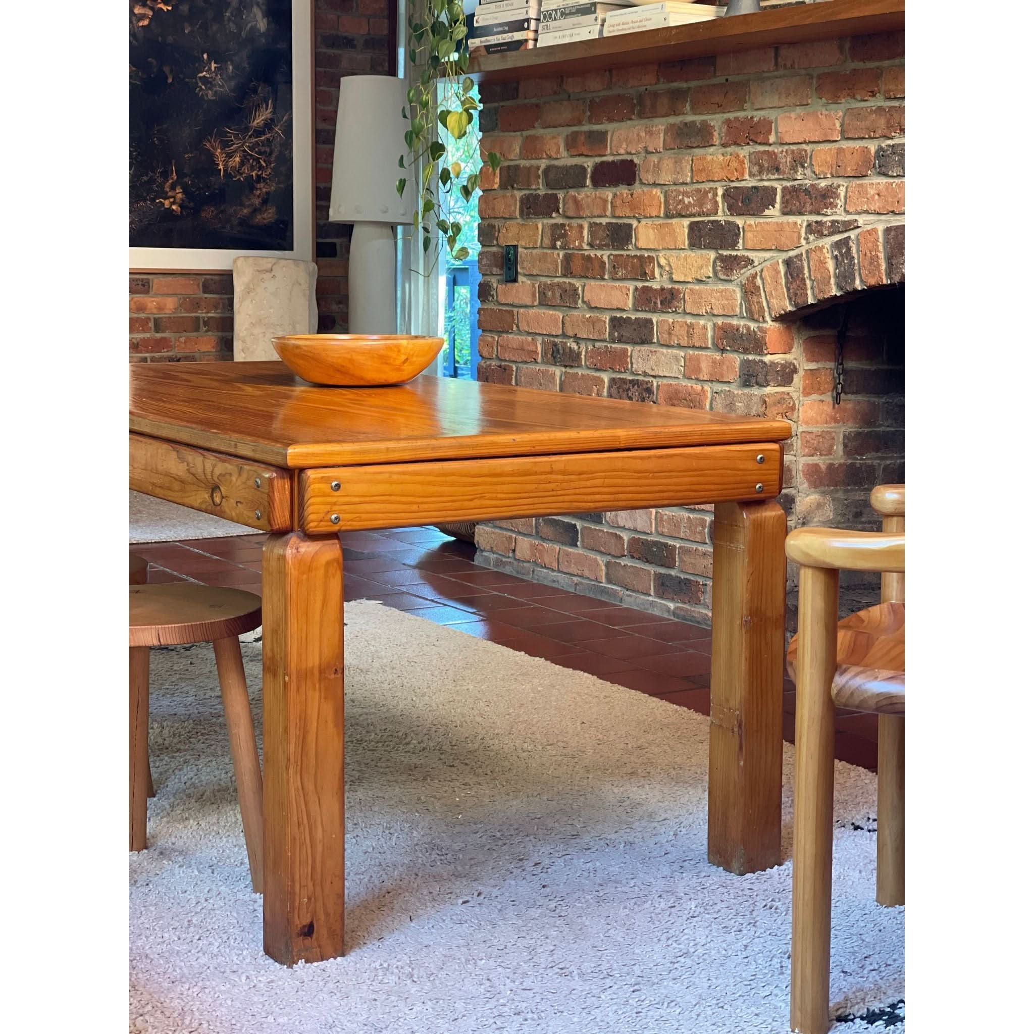 1970's brutalist pine dining table | Bazaa | Designer, Vintage and Antique Furniture