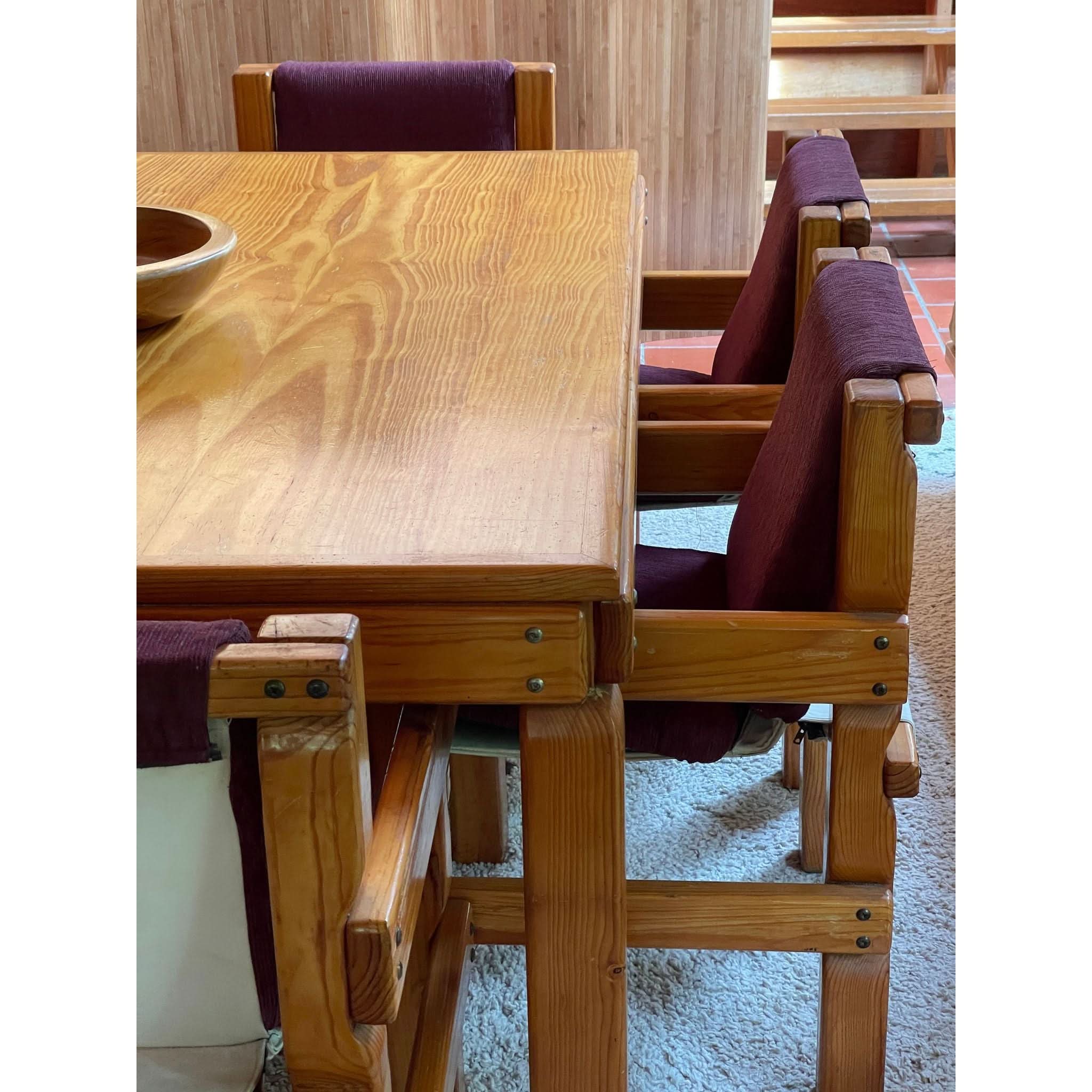 1970's brutalist pine dining table | Bazaa | Vintage, Designer and Antique Interiors