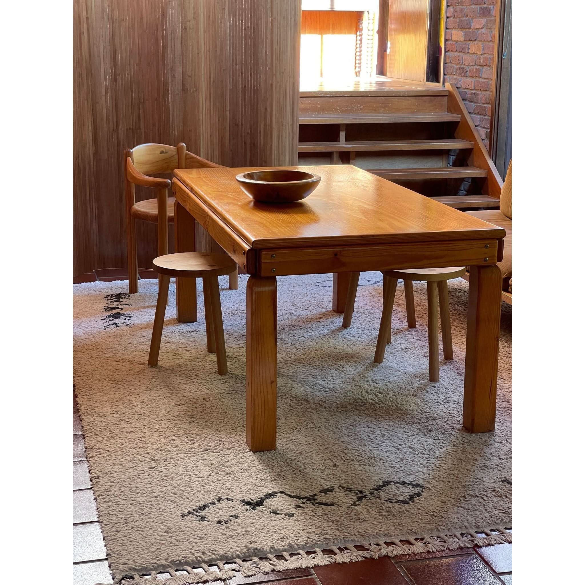 1970's brutalist pine dining table | Bazaa | Vintage, Designer and Antique Interiors