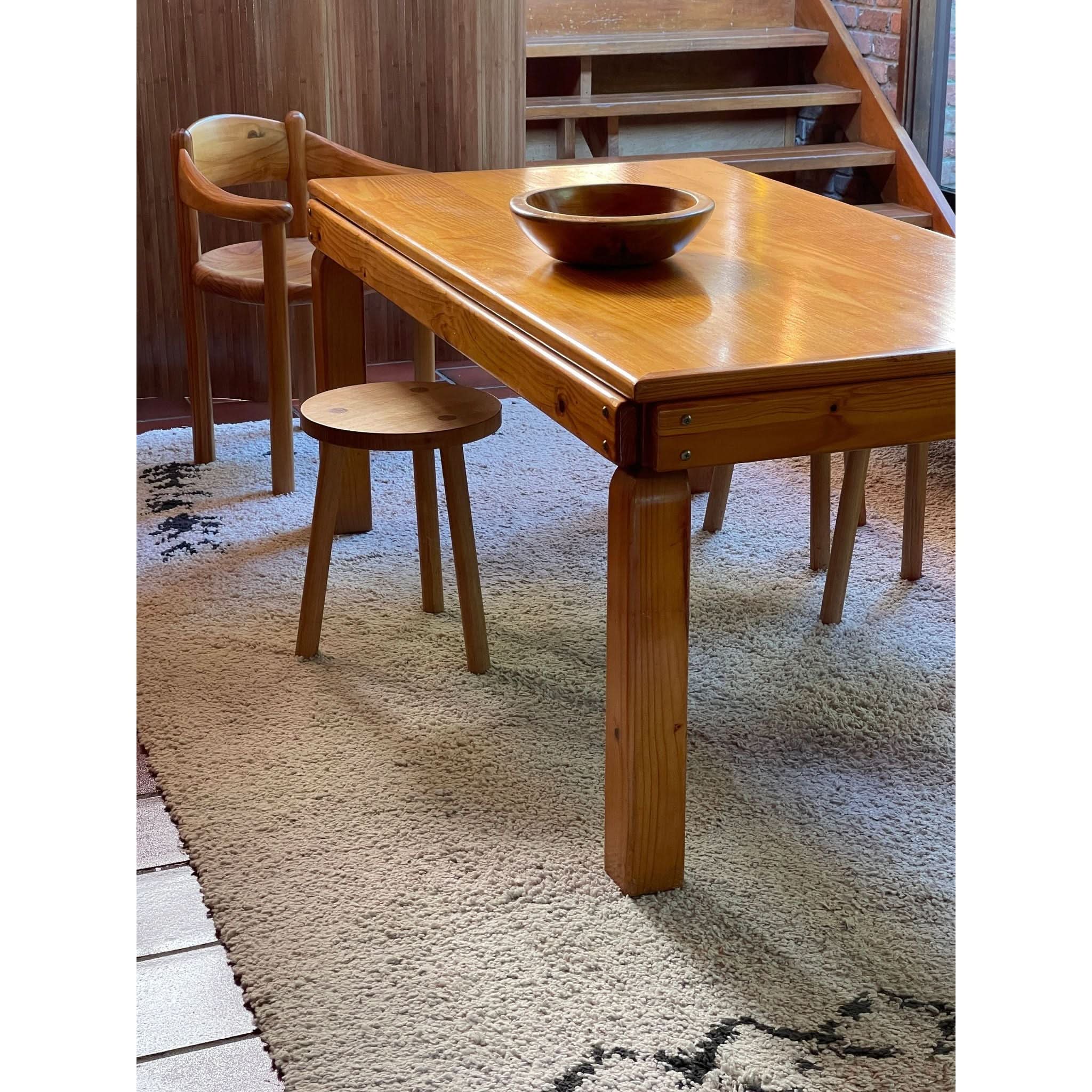1970's brutalist pine dining table | Bazaa | Designer, Vintage and Antique Furniture