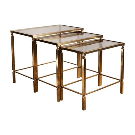 1970s Italian Brass Nesting Tables