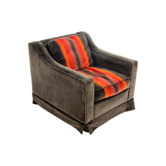 1970s Striped Lounge Chair