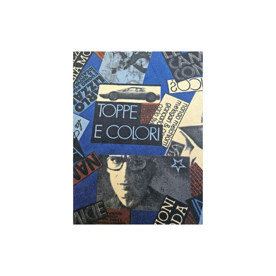 1970s Velveteen Apparel Fabric Featuring Italian Film Motifs