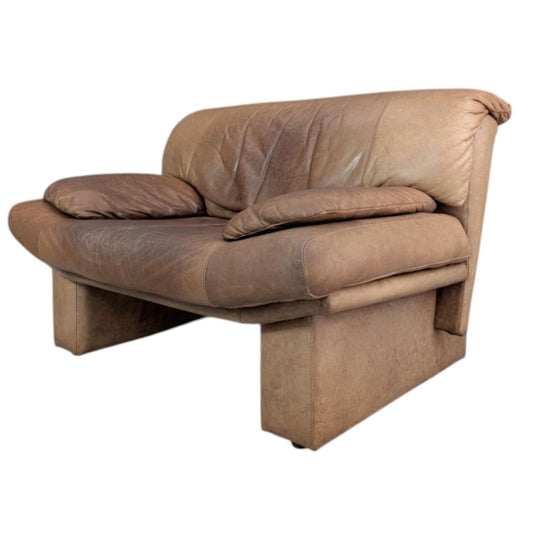 1980s Morgan Furniture Leather Lounge Armchair