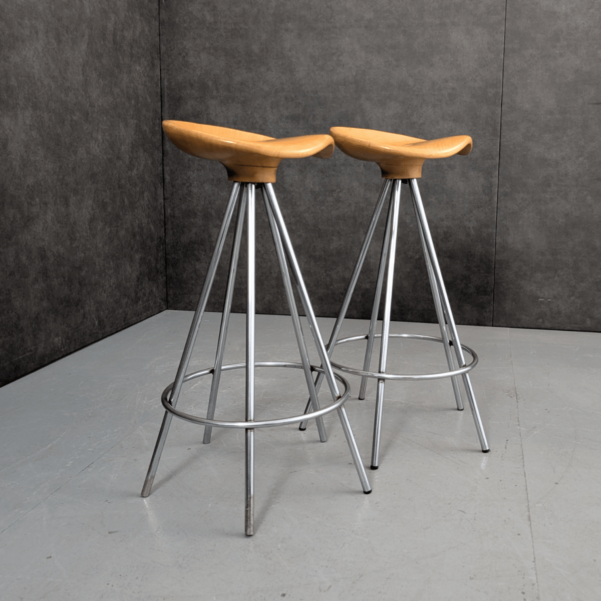 1990s Jamaica Bar Stools Beech and Chrome by Pepe Cortés | Bazaa | Designer, Vintage and Antique Furniture