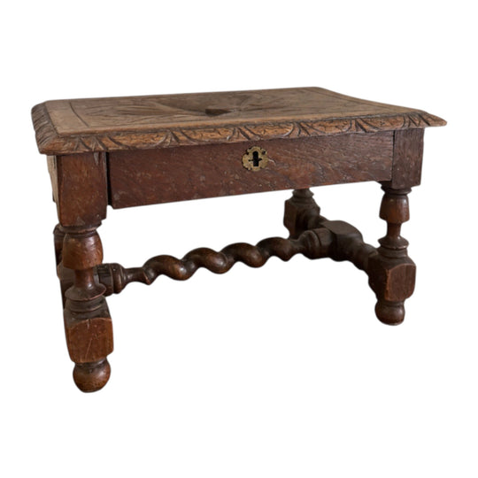 French Louis XIII Style Oak Footstool