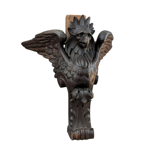 Massive 19th Century Bavarian Castle Find Hand Carved Walnut Griffin