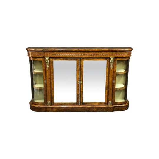 19th-Century Burr Walnut 4 Door Credenza, c.1870