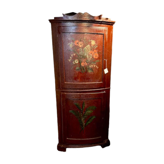 19th Century Dutch Handpainted Corner Cupboard