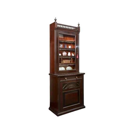 19th Century English Mahogany Single Door Bookcase, c.1890