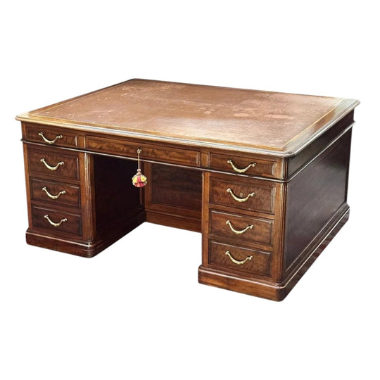 19th century French mahogany partners desk c.1880