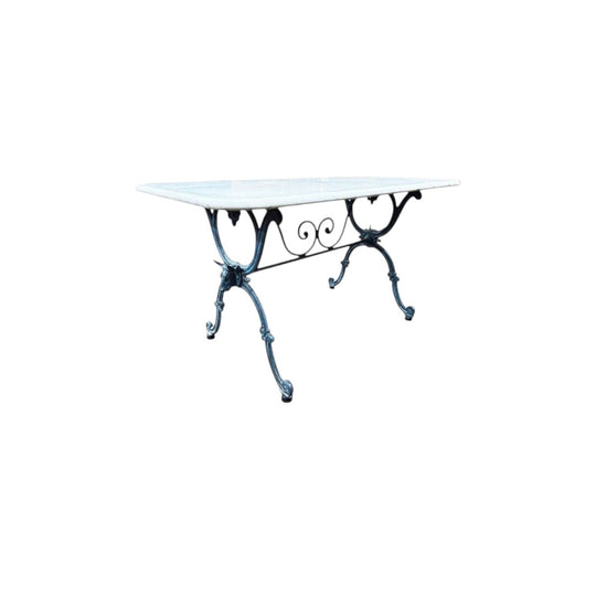 19th Century  French marble top Iron Butchers Table