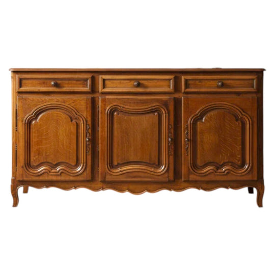 19th Century French Oak Buffet | Antique Three-Door Cabinet | Water Tiger