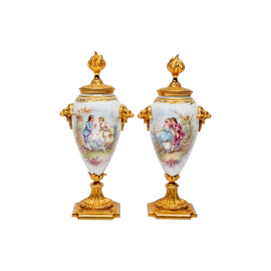 19th century French porcelain vases