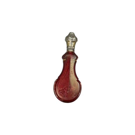 19th-Century French Ruby Tear Drop Perfume Bottle. c.1870