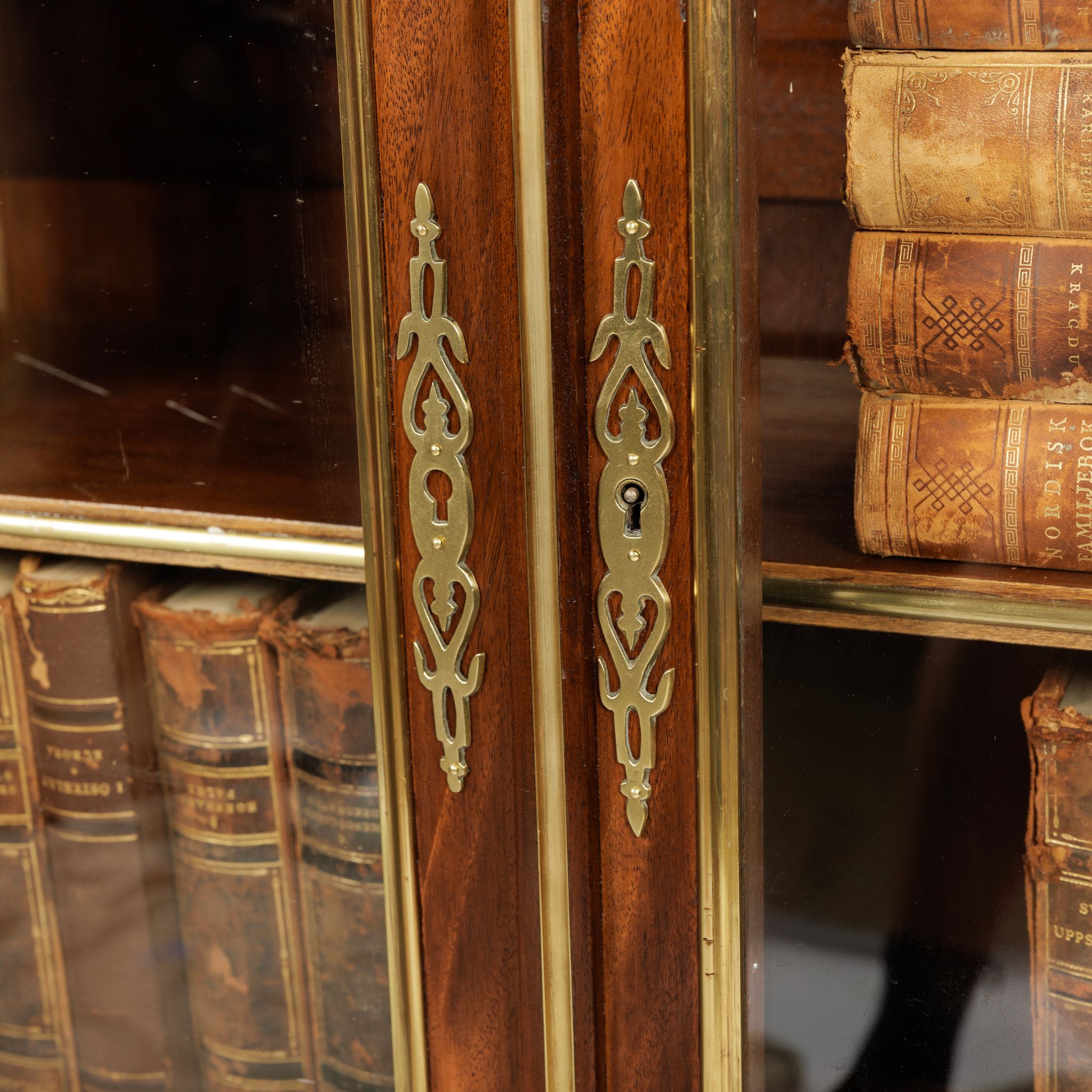 19th Century French Second Empire Mahogany 2 Door Bookcase Of Small Proportion | Bazaa | Designer, Vintage and Antique Furniture