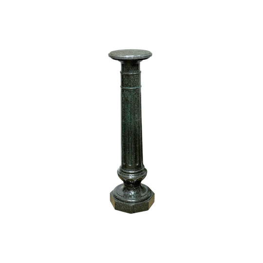 19th century green marble pedestal with octagonal base
