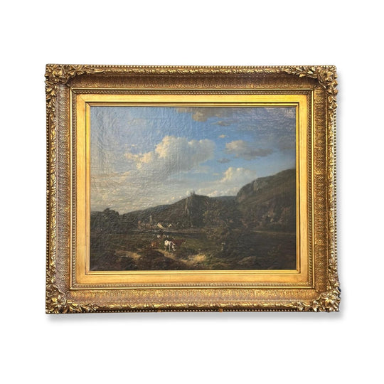 19th century "Landscape with cattle" by Vojeue c.1864