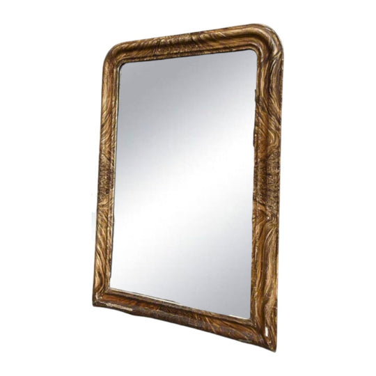 19Th Century Louis Philippe Faux Wooden Mirror