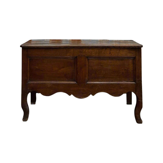 19th Century Oak Trunk With Cast Iron Handles