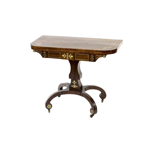 19th Century Rosewood Regency Card Table, England.