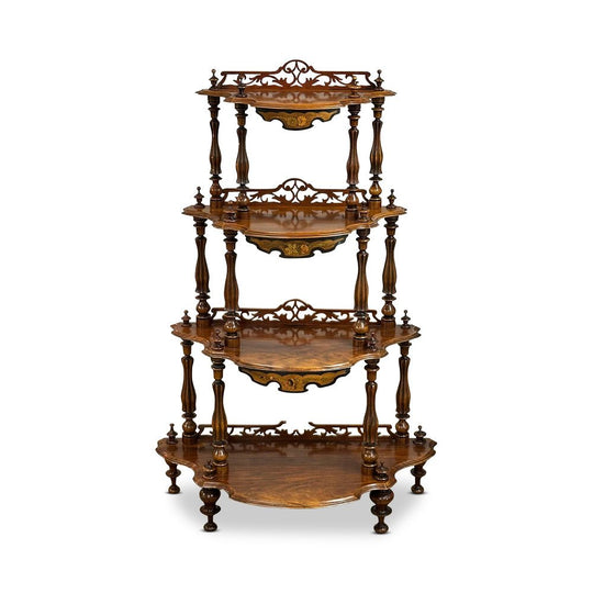 19th century Victorian walnut whatnot c.1870