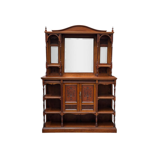 19th century walnut 2 door parlour cabinet c.1890