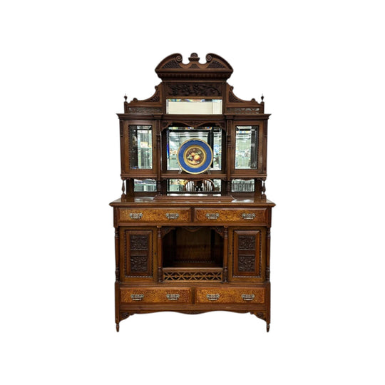 19th century walnut sideboard with amboyna fronts c.1890