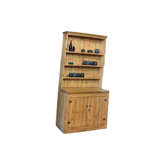 19thC English pine one piece cottage dresser