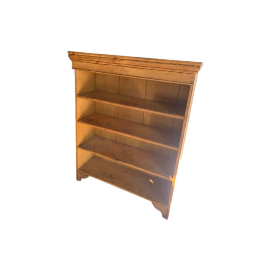 19thC English pine Open shelf bookcase