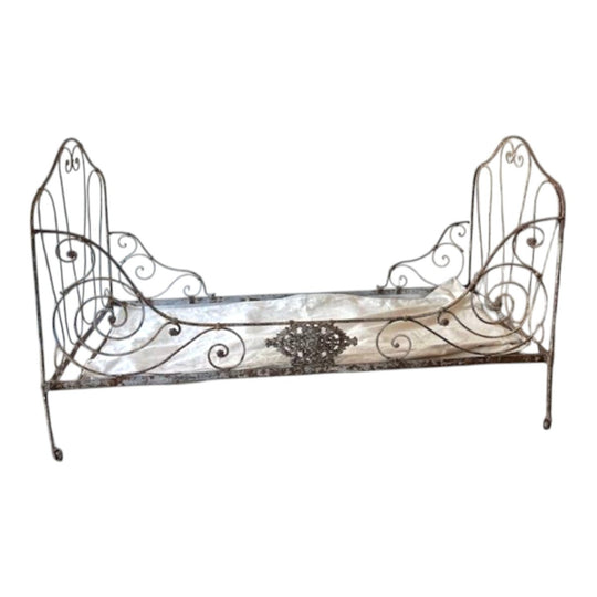19thC French wrought iron daybed