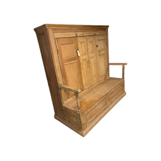 19thC Georgian English pine settle