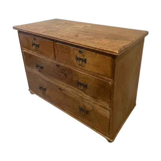Antique Pine Chest of Drawers Light Brown Wooden Storage Unit