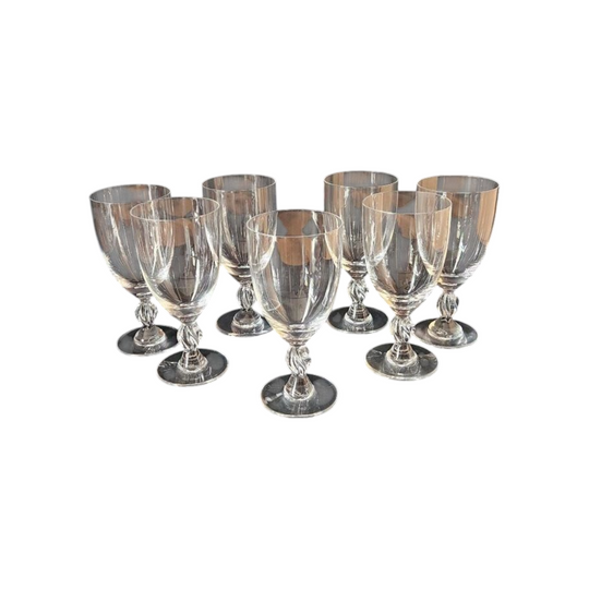Lalique "Frejus" Set of 7 Bordeaux Wine Glasses n°4 - c 1960