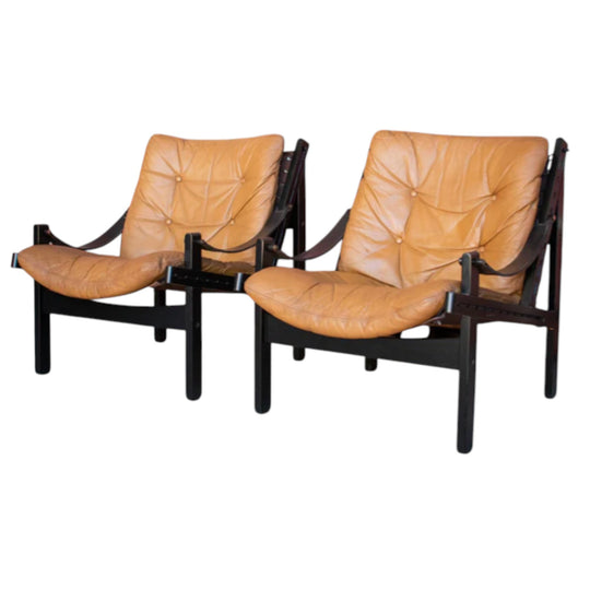 Vintage Hunter Chairs by Torbjørn Afdal — Pair, Bruksbo Norway