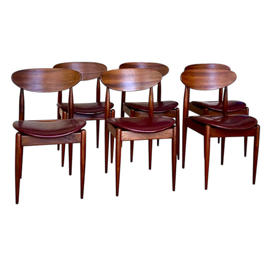 Set of 6, mid century PARKER DINING CHAIRS - new upholstery.