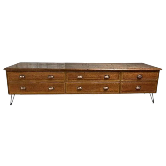 Unusual Bespoke Rustik Maple Industrial Drawers
