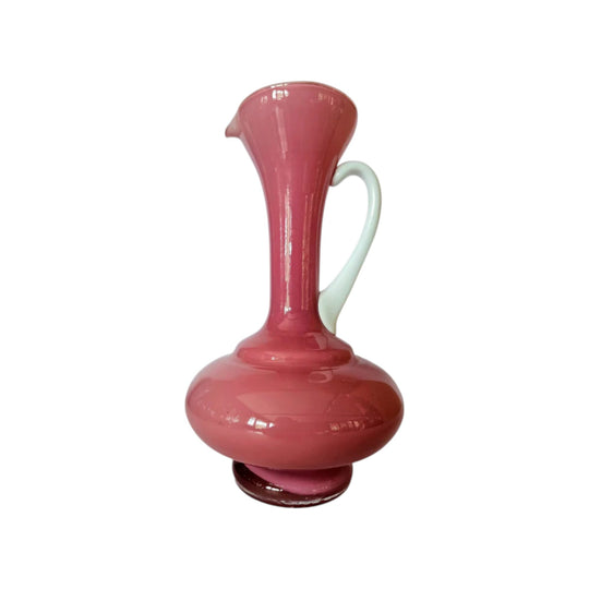 MCM Carlo Moretti, Empoli Cased Italian Pink Glass Ewer