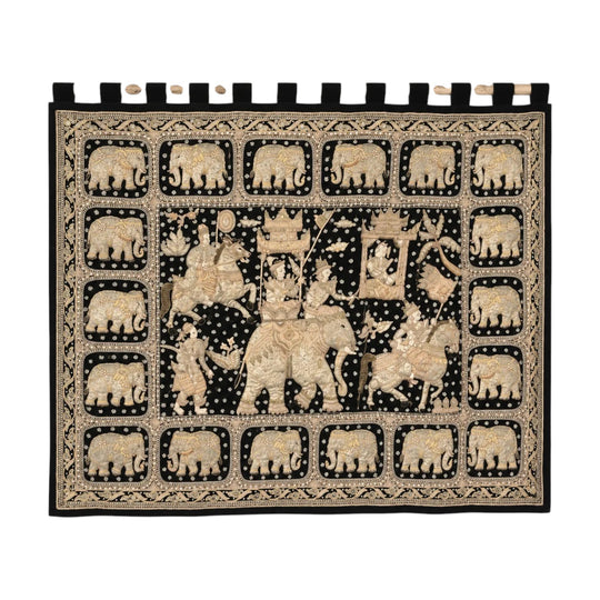VINTAGE BURMESE KALAGA EMBROIDERED TAPESTRY