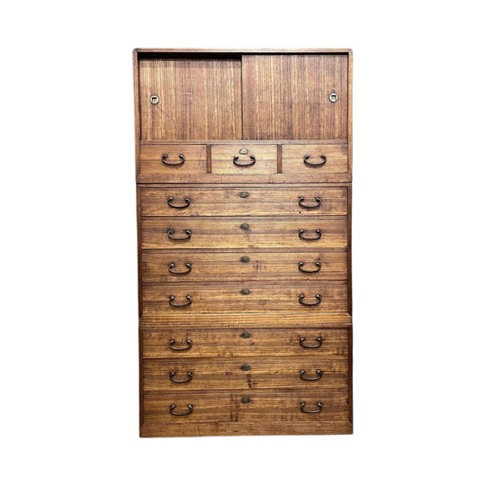 Japanese Three-Piece Kimono Chest of Drawers - Paulownia | Midcentury