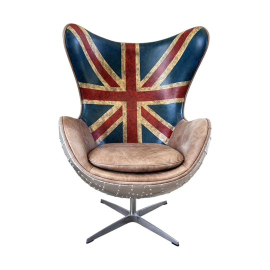 Aviator Egg Swivel Lounge Chair – Union Jack