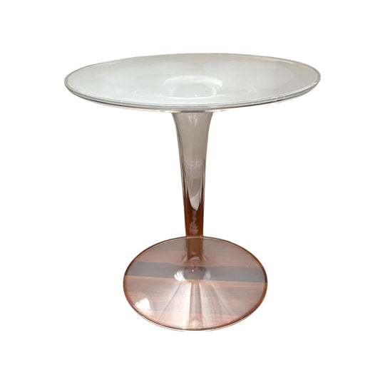 Kartell TipTop Side Table with Transparent Base by Philippe Starck and Eugeni Quitllet, Italy, 2010s