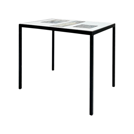 Dutch Side Table with Original Enamelled Artwork
