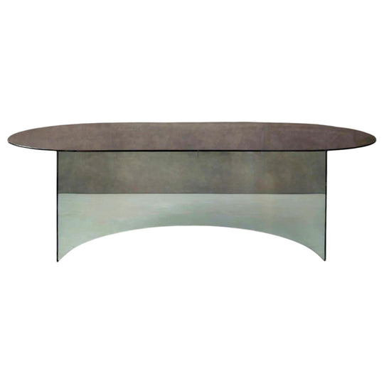 FIAM Italy Smoked Glass Desk or Dining Table Circa 1980