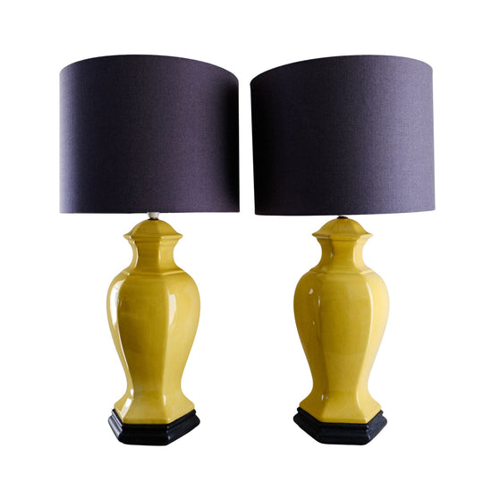 Italian ceramic lamps with crackle glaze