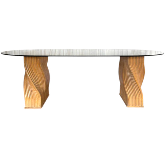 Rare Vintage 1970’s Sculptural Twisted Dining Table by McGuire