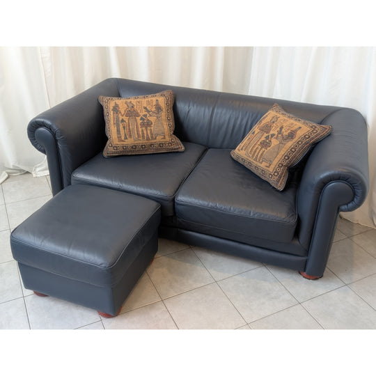 Vintage Arthur G Sofa with Matching Ottoman and Throw Cushions